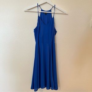 Express Spaghetti strap, v neck, navy blue short party dress